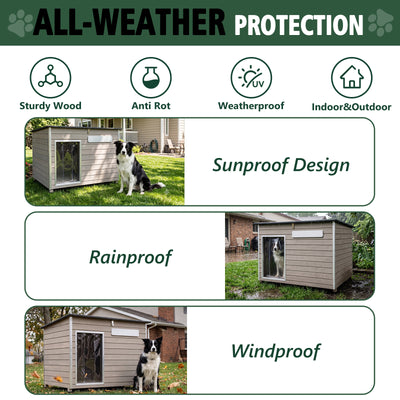 Large Dog House（43.3"L） Metal-Reinforced Chew-Proof Rainproof - PET65