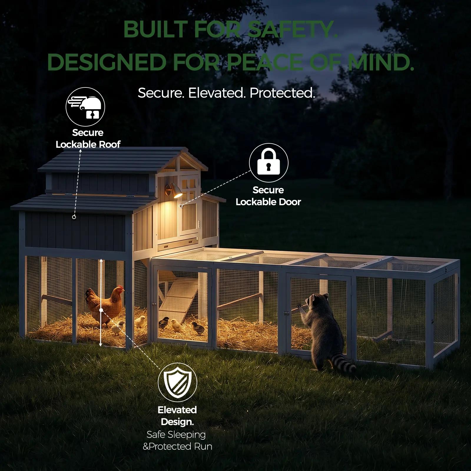 Medium Chicken Coop Predator-Proof for 2–4 Chickens Expandable to Large Coop - PET85