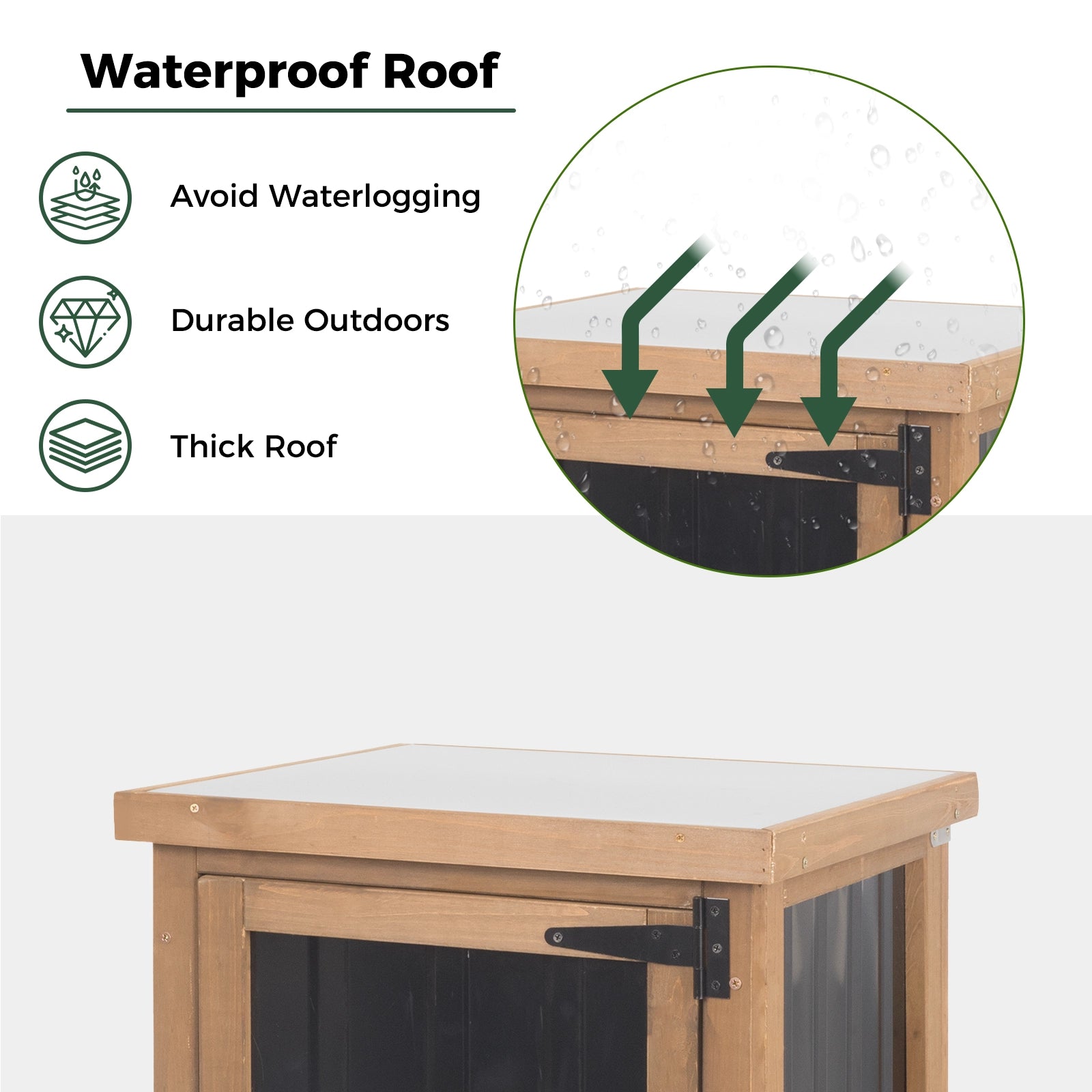 Outdoor Waterproof Storage Cabinet with Metal Top & Adjustable Shelves-GF35
