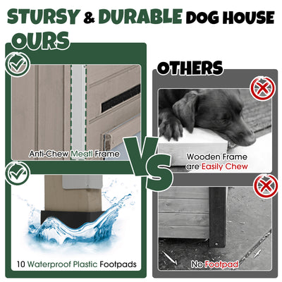 XL Dog House (55"L)- Chew-Proof Metal & Weatherproof-  220lbs Capacity - PET49
