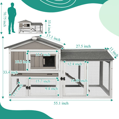 Bunny hutch with mesh panels for ventilation and security