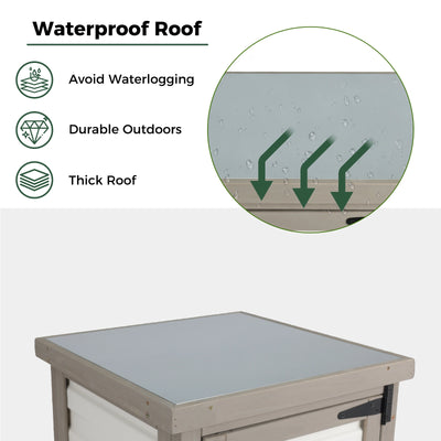 Outdoor Waterproof Storage Cabinet with Metal Top & Adjustable Shelves-GF35