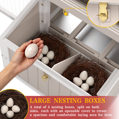 Medium Chicken Coop Predator Proof for 2–5 Chickens with 4 Nesting Boxes