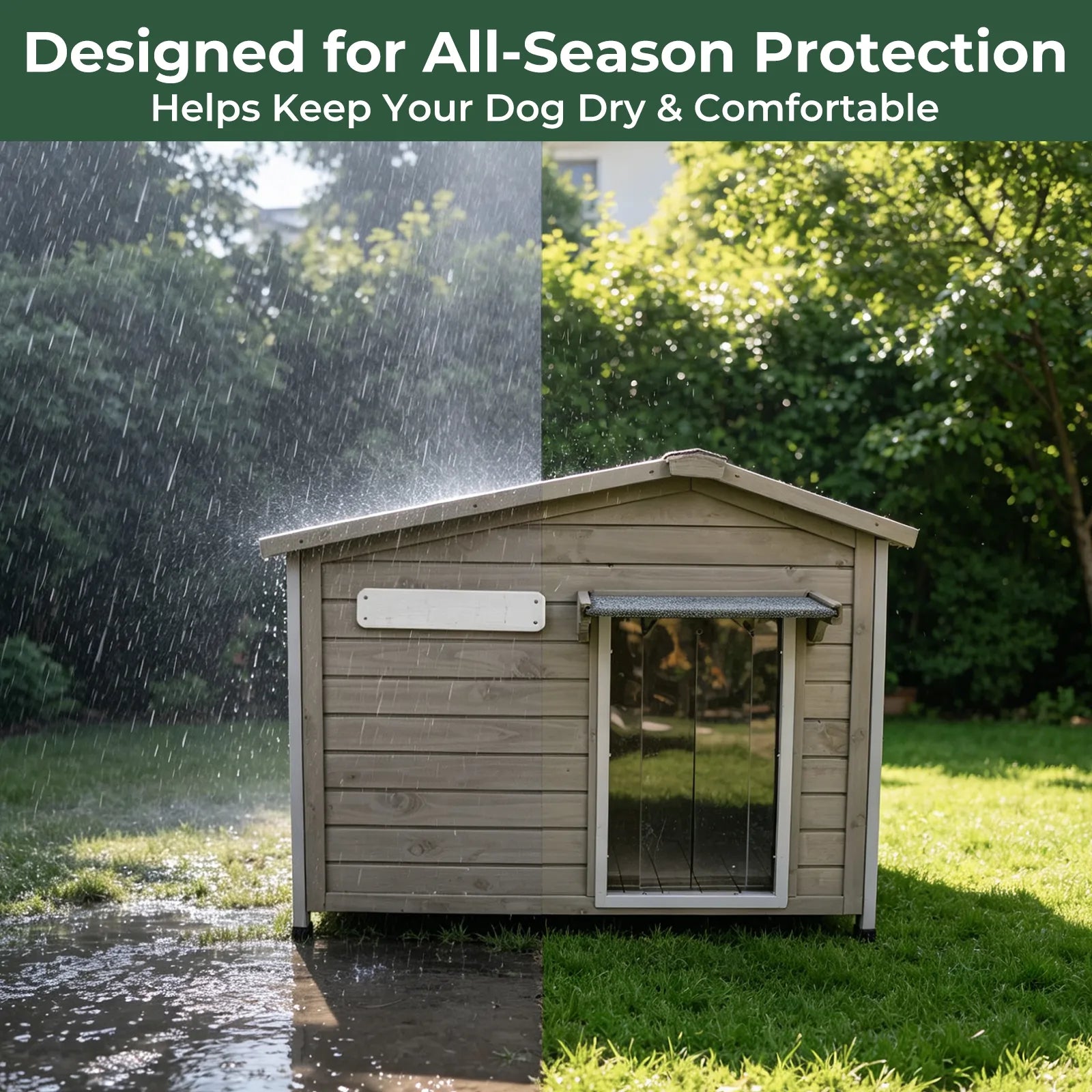 Large Dog House（40.2"L ） Metal-Reinforced Chew-Proof Rainproof - PET47