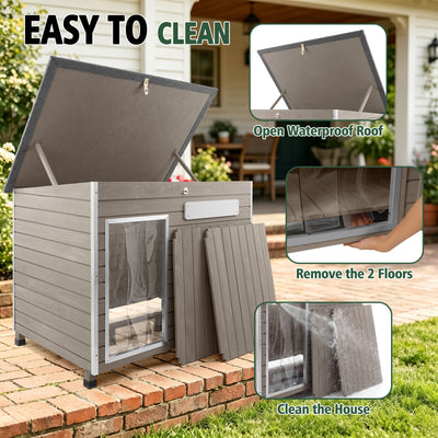 Large Dog House（43.3"L） Metal-Reinforced Chew-Proof Rainproof - PET65