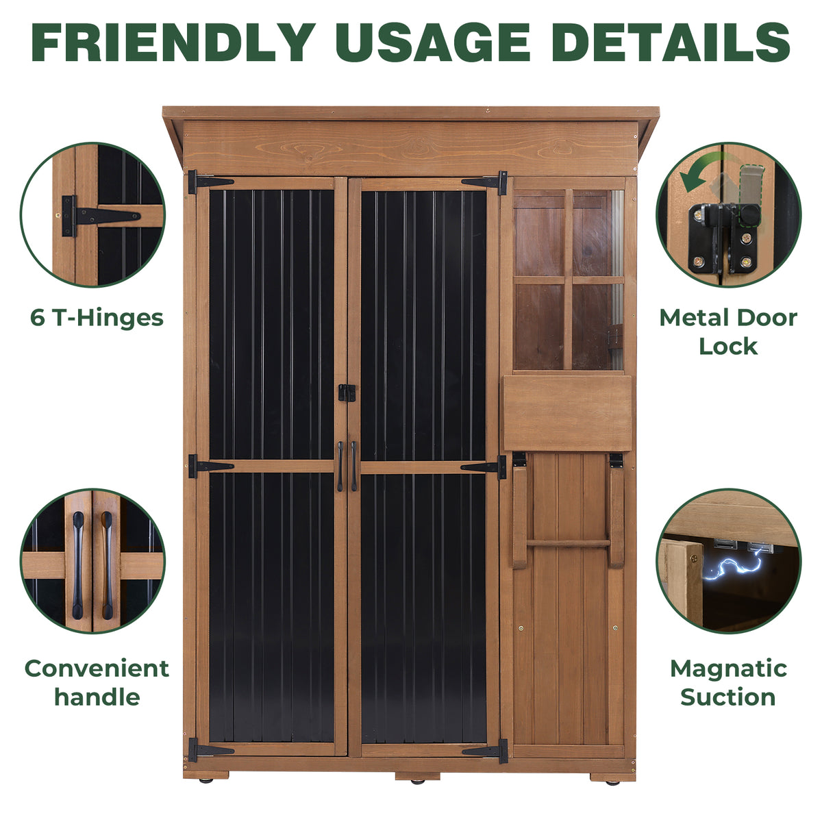 Extra Large (70.5 ″ Tall) Outdoor Storage Cabinet with Fold-Out Work Table-GF38