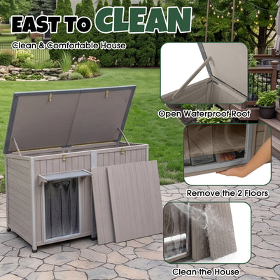 XL Dog House (55"L)- Chew-Proof Metal & Weatherproof-  220lbs Capacity - PET49