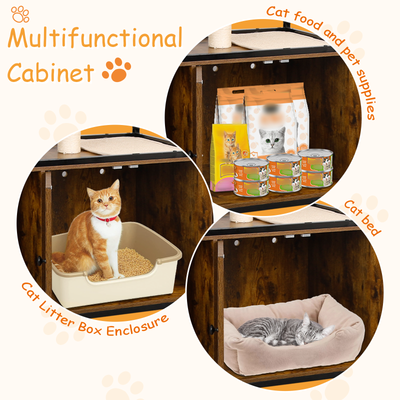 Wooden cat furniture with caster wheels for easy movement