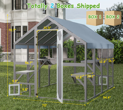 Weatherproof Walk-In Cat Enclosure with Bridges,4 Platforms & 2 Resting Boxes-PET12NEW