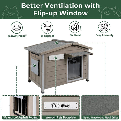 Small Dog House (30.1"L)Metal-Reinforced Chew-Proof Rainproof - PET46