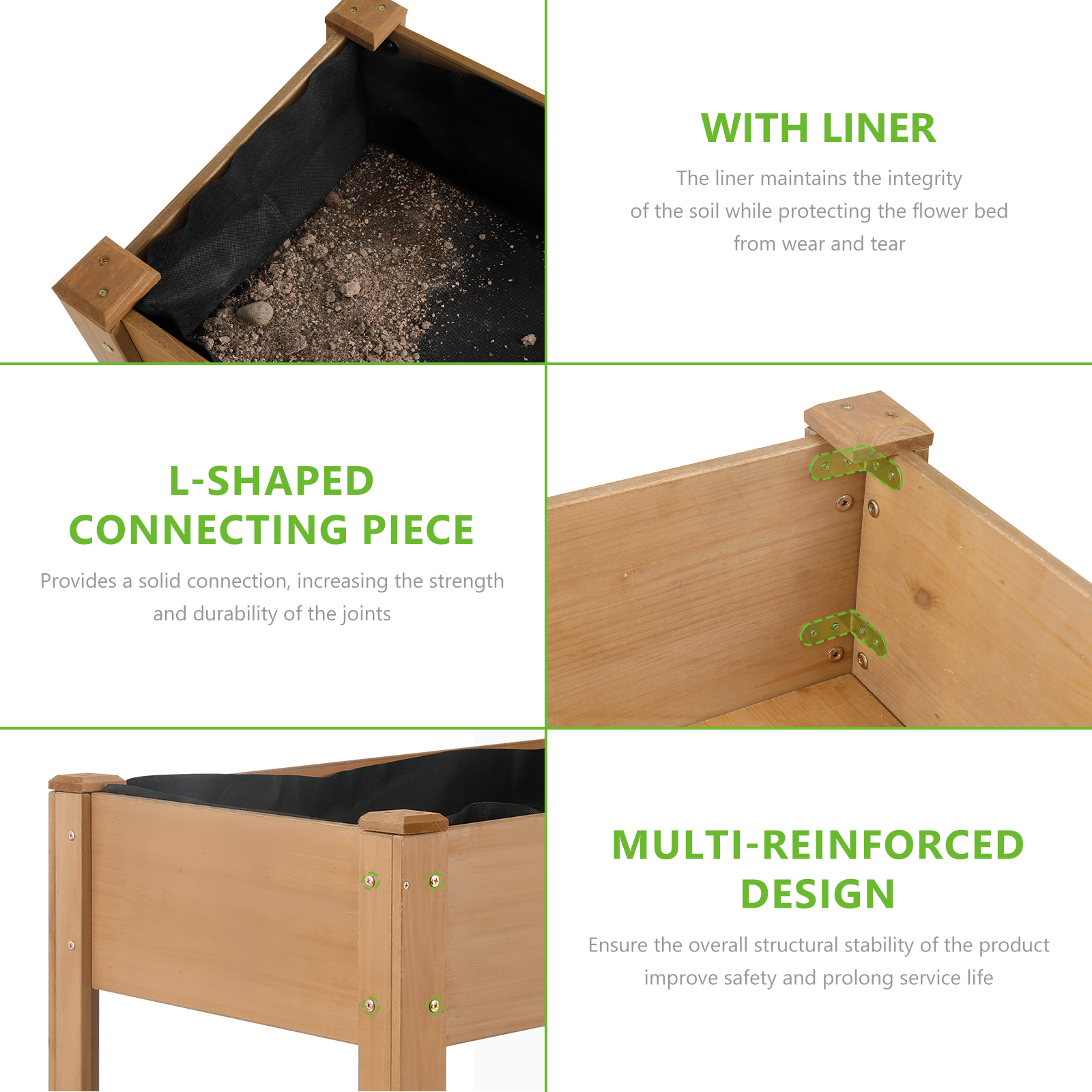 Raised garden bed for vegetables, herbs, or flowers