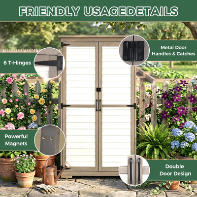 Indoor & Outdoor Waterproof Storage Cabinet with Shelves -GF32