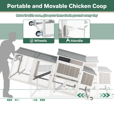 Small Chicken Coop with Run & Swing for 2–3 Chickens-Sloped Roof