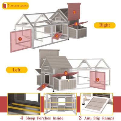 Medium Chicken Coop Predator Proof for 2–5 Chickens with 4 Nesting Boxes