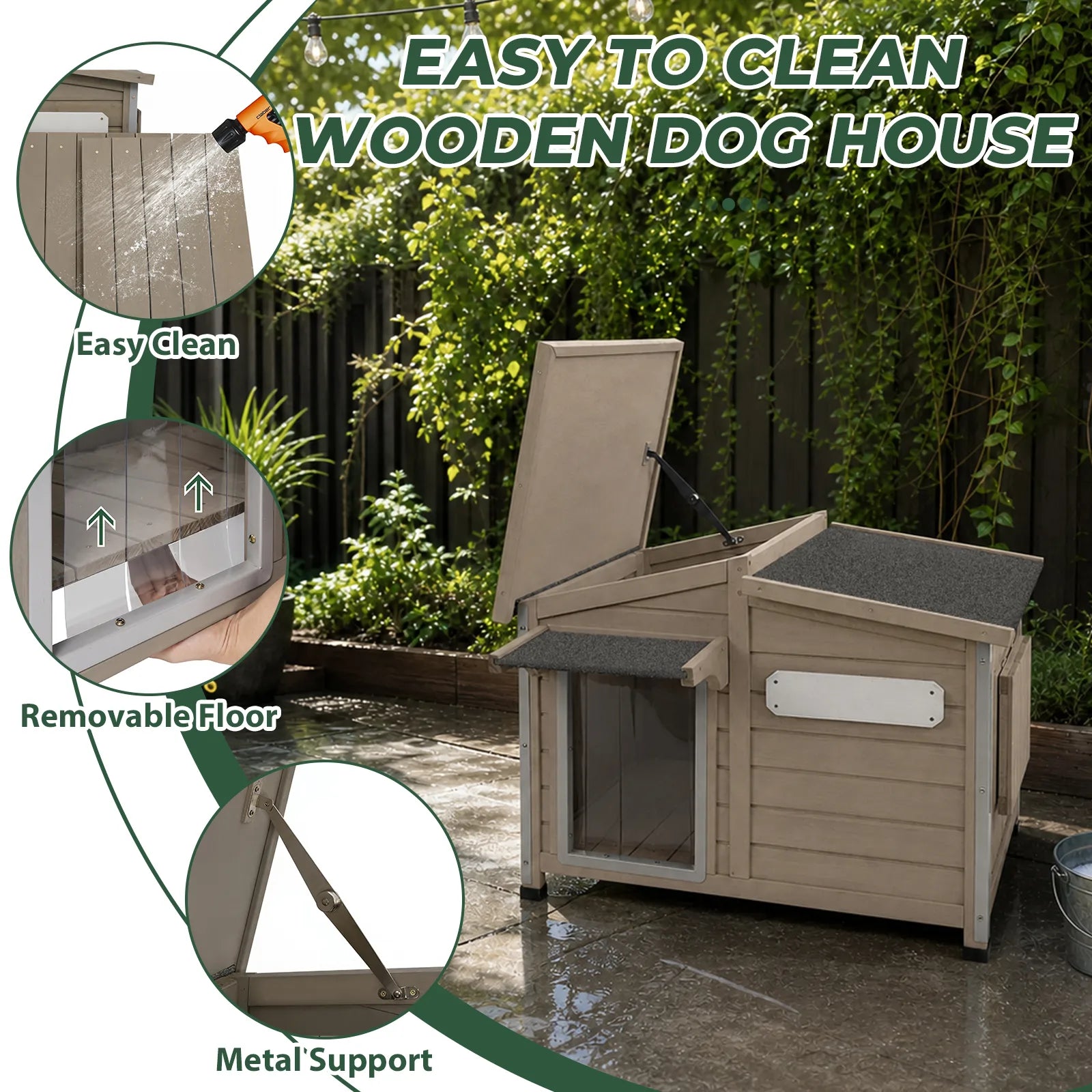 Medium Dog House（38.2"L） Metal-Reinforced Chew-Proof - PET69