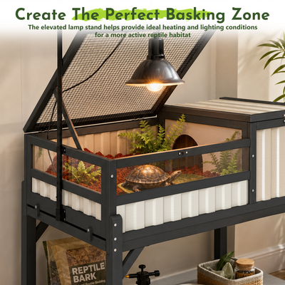 Elevated Tortoise Enclosure  with Lamp Stand & Storage Shelf-TOR06