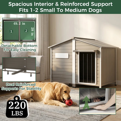 XL Dog House (55.1"L) - Chew-Proof Metal & Waterproof - PET57