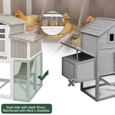 Medium Chicken Coop Predator-Proof for 2–4 Chickens Expandable to Large Coop - PET85