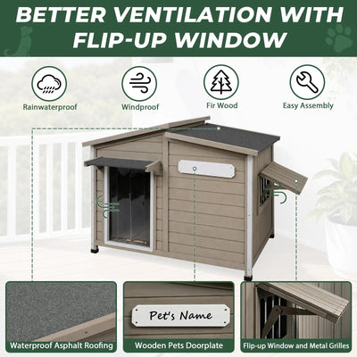 Medium Dog House（38.2"L） Metal-Reinforced Chew-Proof - PET69