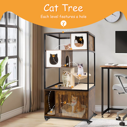 Side view of PET54 litter box cabinet with ventilation slots

