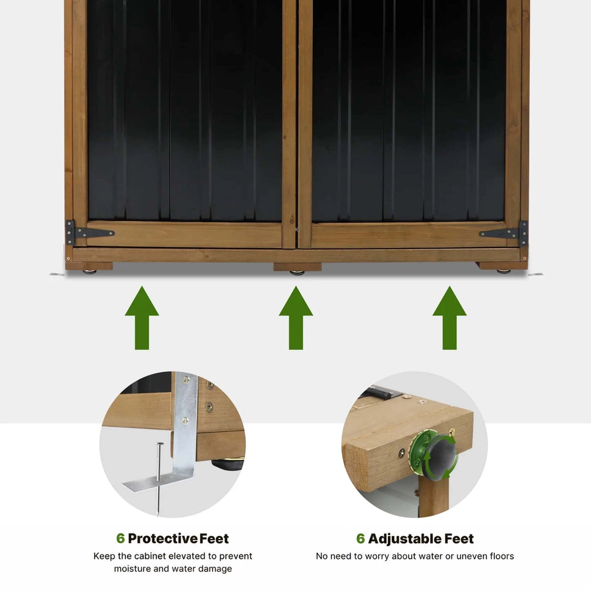 Large (68.3 ″ Tall) Outdoor Storage with 3 Adjustable Shelves-GF33
