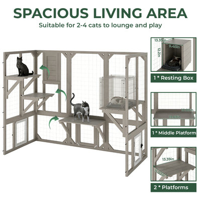 Medium Walk-In  Catio Enclosure with Window Access-PET78