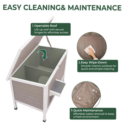 Insulated Wooden Cat House with Foam & Raised Base - PET75