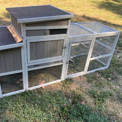 Medium Chicken Coop with Run for 2-6 Chickens with Wheels - PET23NEW