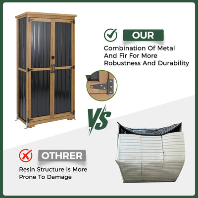 Indoor & Outdoor Waterproof Storage Cabinet with Shelves -GF32