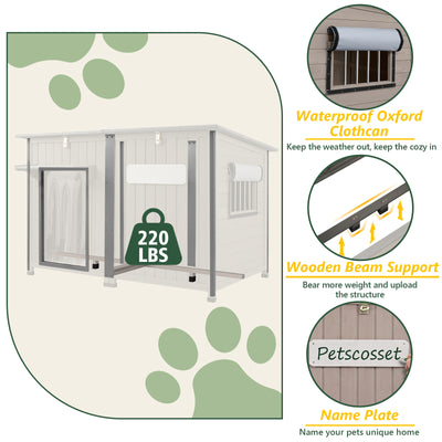 XL Dog House (55"L)- Chew-Proof Metal & Weatherproof-  220lbs Capacity - PET49