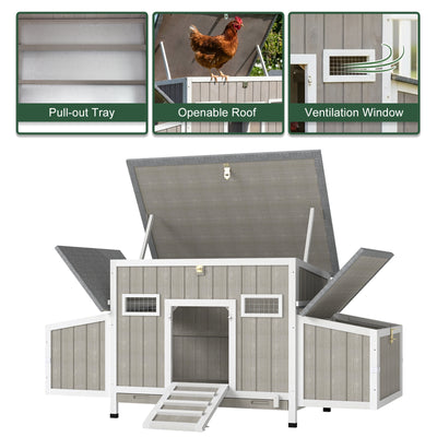 Medium Chicken Coop with Nesting Boxes for 3-5 Chickens - PET84
