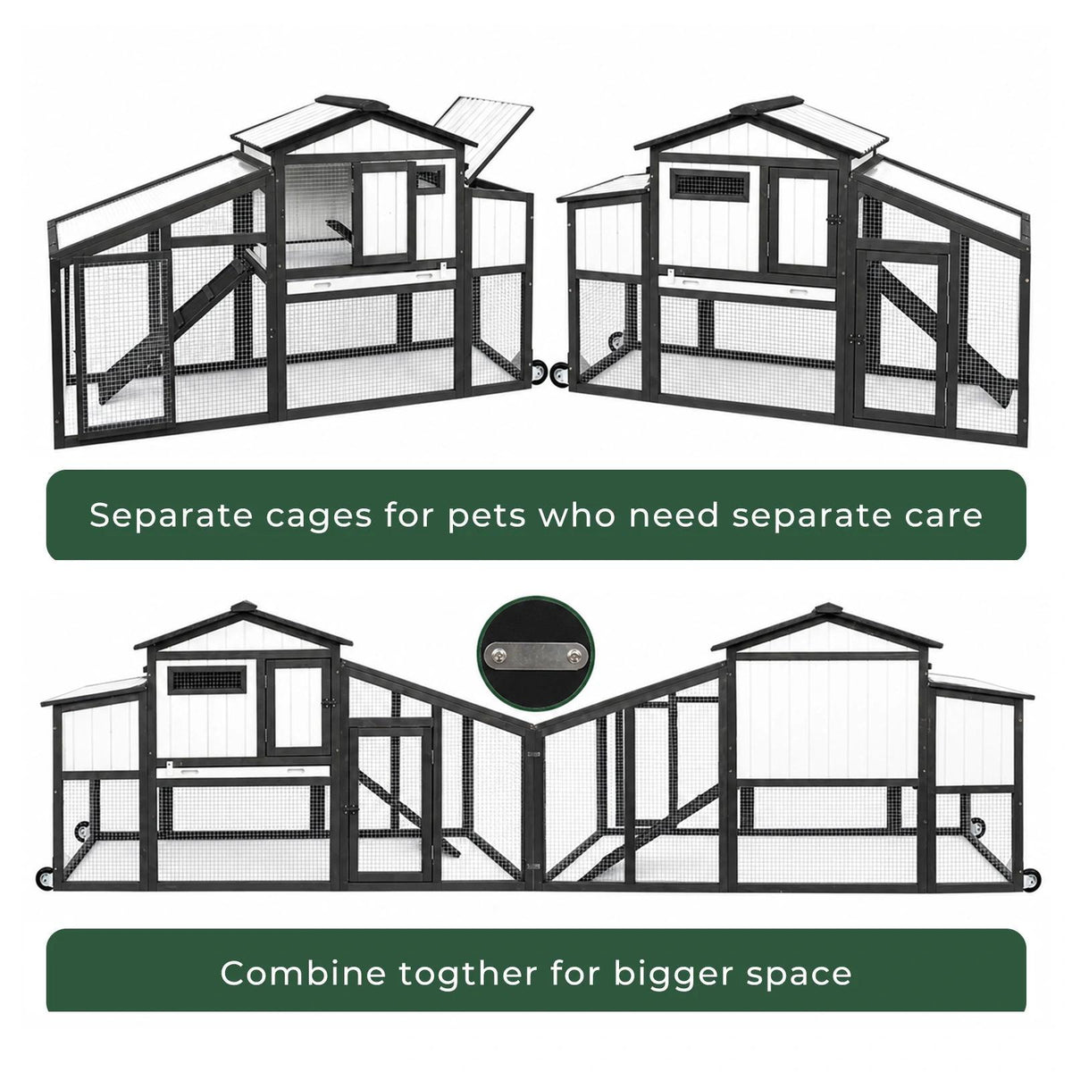 Modular Small Chicken Coop with Run for 2–3 Chickens - PET06