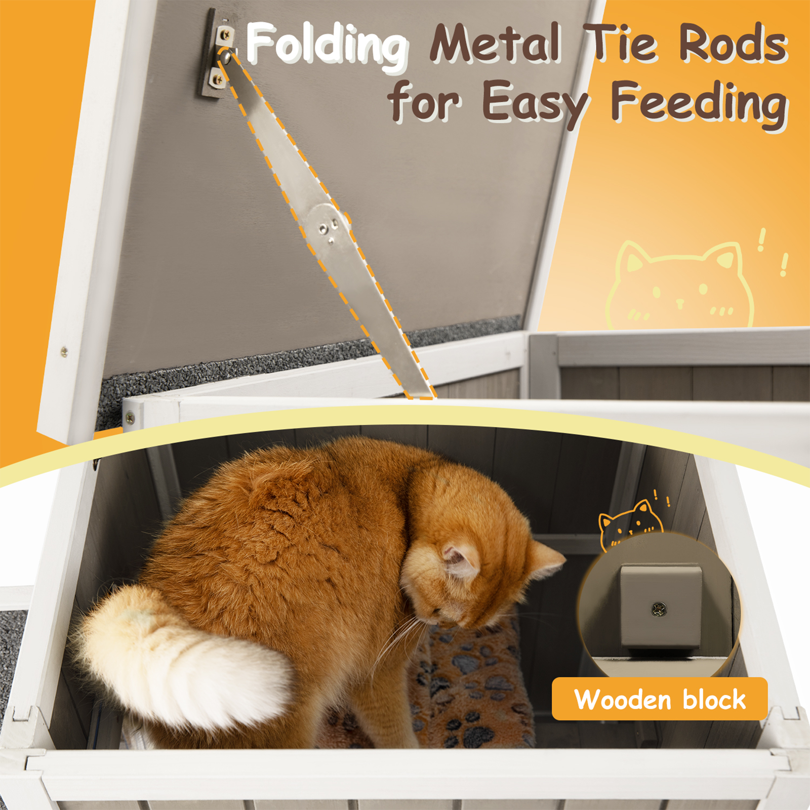 Weatherproof Two-Story Feral Cat Shelter Cat House -PET20