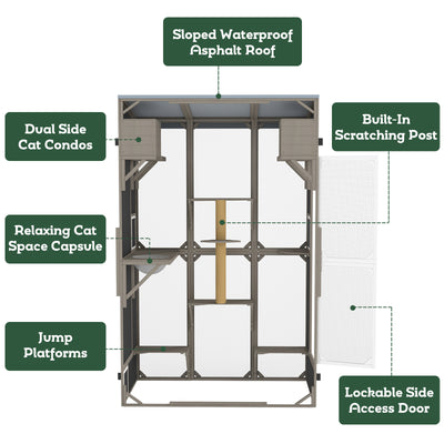 Cat Window Catio-Expandable Outdoor Living Space for Multi-Cat Homes-PET94