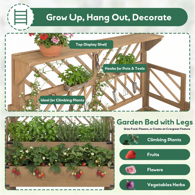 Raised Garden Bed - 2-Tier Vertical with Trellis