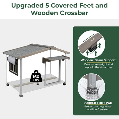 Small Dog House (30.1"L)Metal-Reinforced Chew-Proof Rainproof - PET46