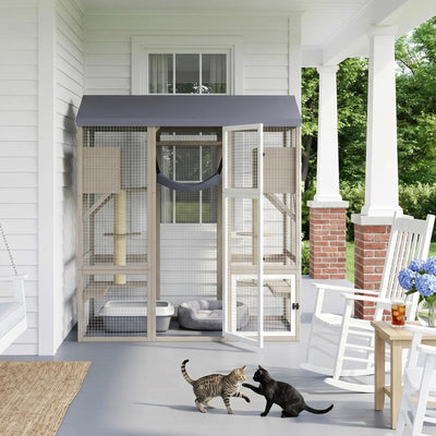 4-Story Large Catio Outdoor Enclosure with Waterproof Roof-PET90