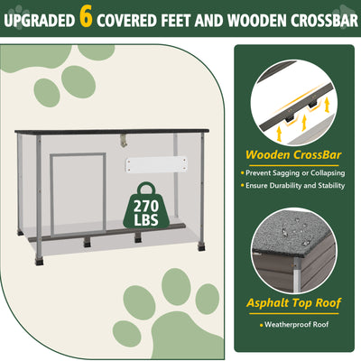 Large Dog House（43.3"L） Metal-Reinforced Chew-Proof Rainproof - PET65