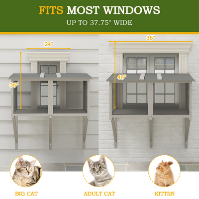 Cat Window Box, Window Catio Outdoor Enclosure-PET07