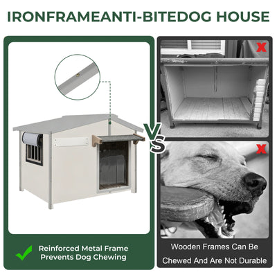 Large Dog House（40.2"L ） Metal-Reinforced Chew-Proof Rainproof - PET47