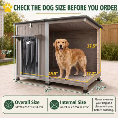 XL Dog House (55"L)- Chew-Proof Metal & Weatherproof-  220lbs Capacity - PET49