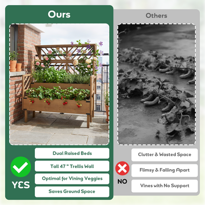 Raised Garden Bed - 2-Tier Vertical with Trellis