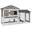 PETSCOSSET PET35 55.1″L grey two-story wooden rabbit hutch