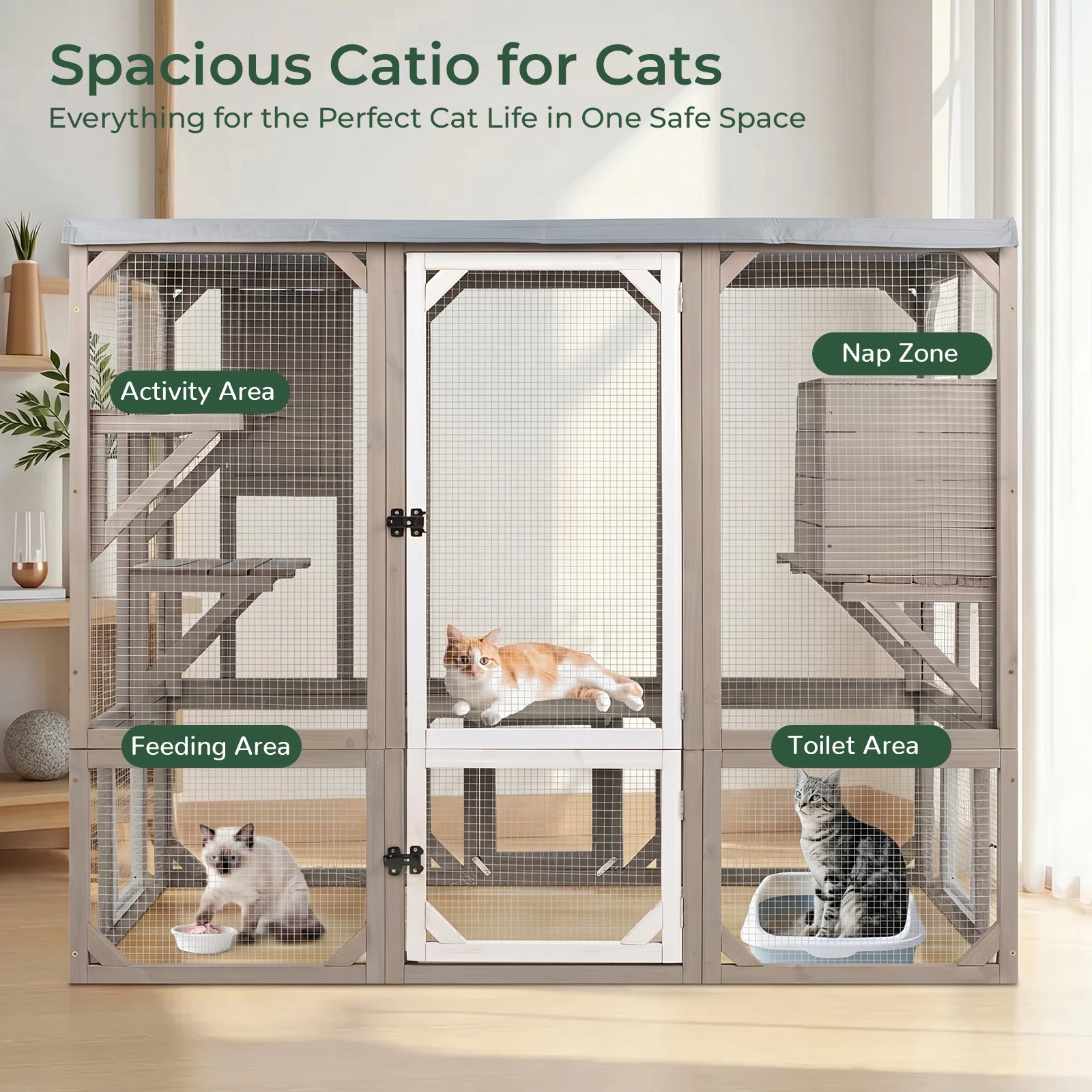 Medium Walk-In  Catio Enclosure with Window Access-PET78