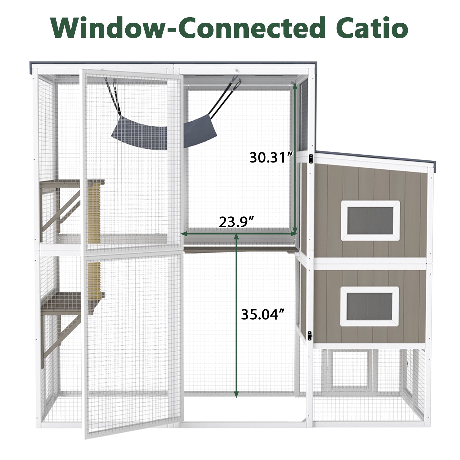 Large Walk-in Catio with Cat House Multi-Level Outdoor-PET93