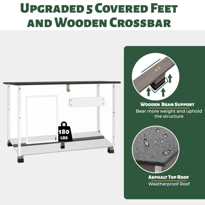 Small Dog House (33.8"L)Metal-Reinforced Chew-Proof Rainproof - PET63