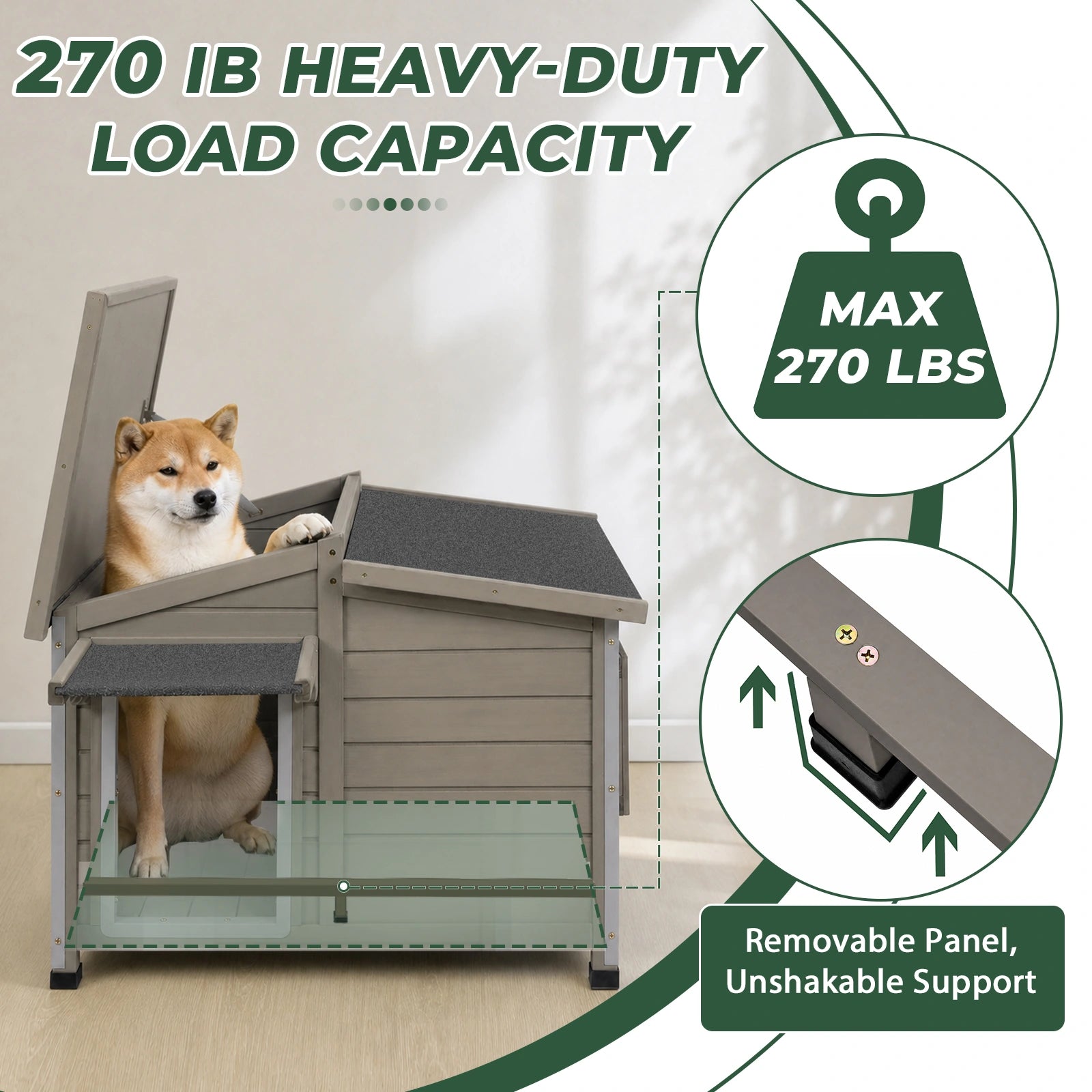 Medium Dog House（38.2"L） Metal-Reinforced Chew-Proof - PET69
