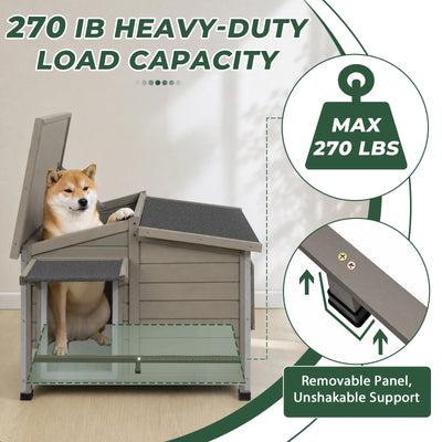 Medium Dog House（38.2"L） Metal-Reinforced Chew-Proof - PET69