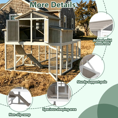 Large Expandable Chicken Coop – Predator-Proof Modular Hen House with Run (PET85 + PET88 Extensions)