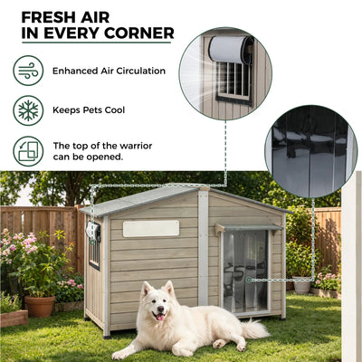 XL Dog House (55.1"L) - Chew-Proof Metal & Waterproof - PET57